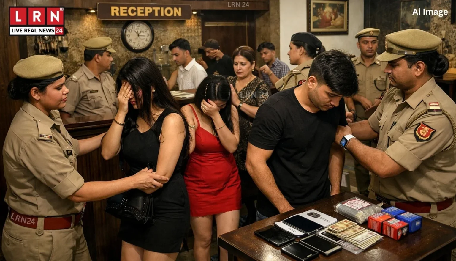 आगरा हाथरस रोड एलएस होटल पुलिस छापेमारी