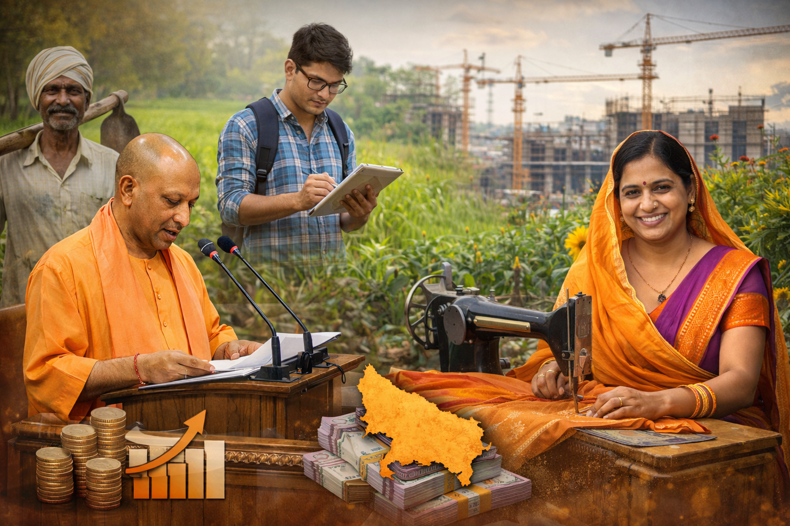 UP Budget 2026 में CM योगी आदित्यनाथ 10वां बजट पेश करते हुए