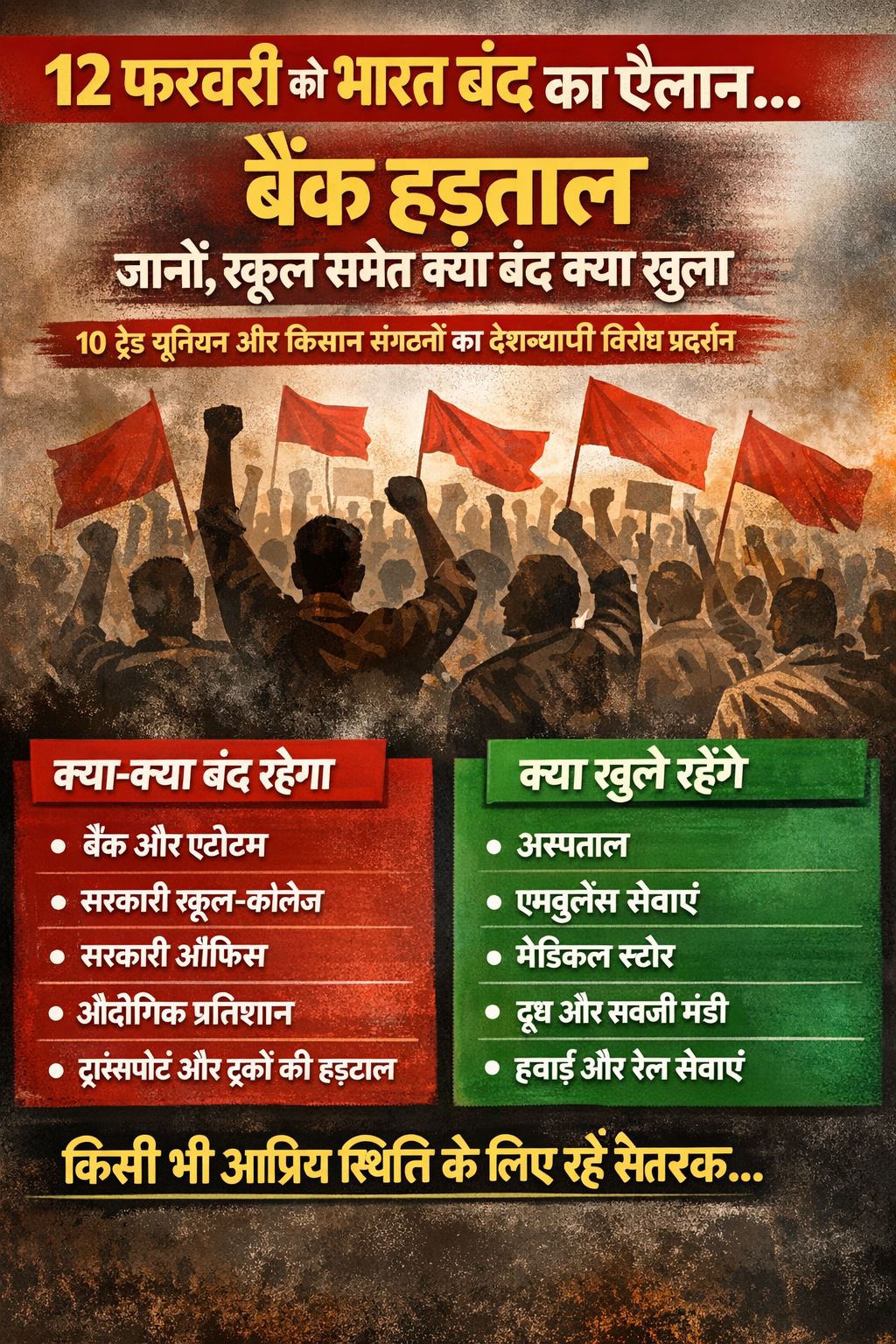 12 फरवरी भारत बंद के दौरान भारत में विरोध प्रदर्शन का दृश्य