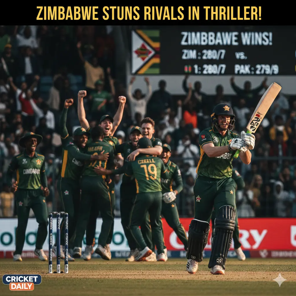 T20 World Cup Warm-Up में रयान बर्ल की फिफ्टी से जिम्बाब्वे की जीत