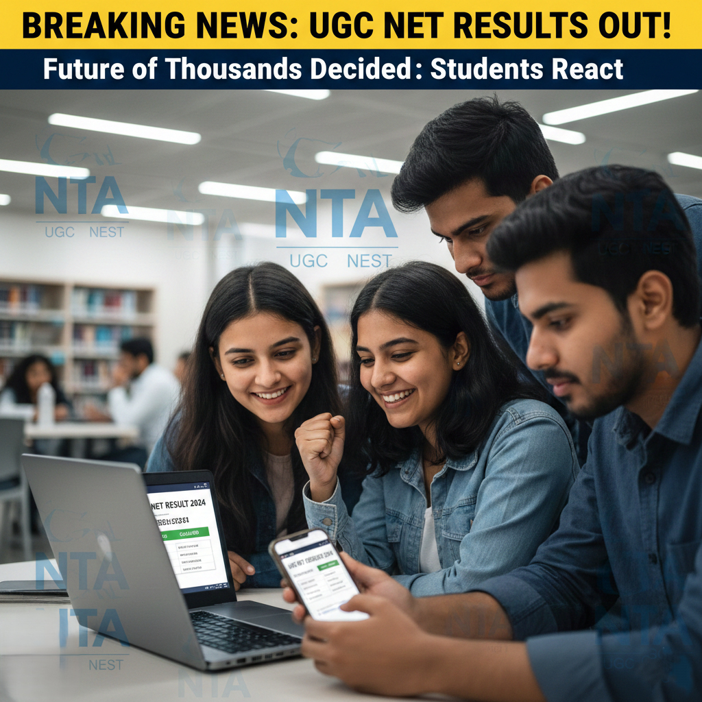 UGC NET Result 2025 Live जारी, छात्र ऑनलाइन रिजल्ट चेक करते हुए