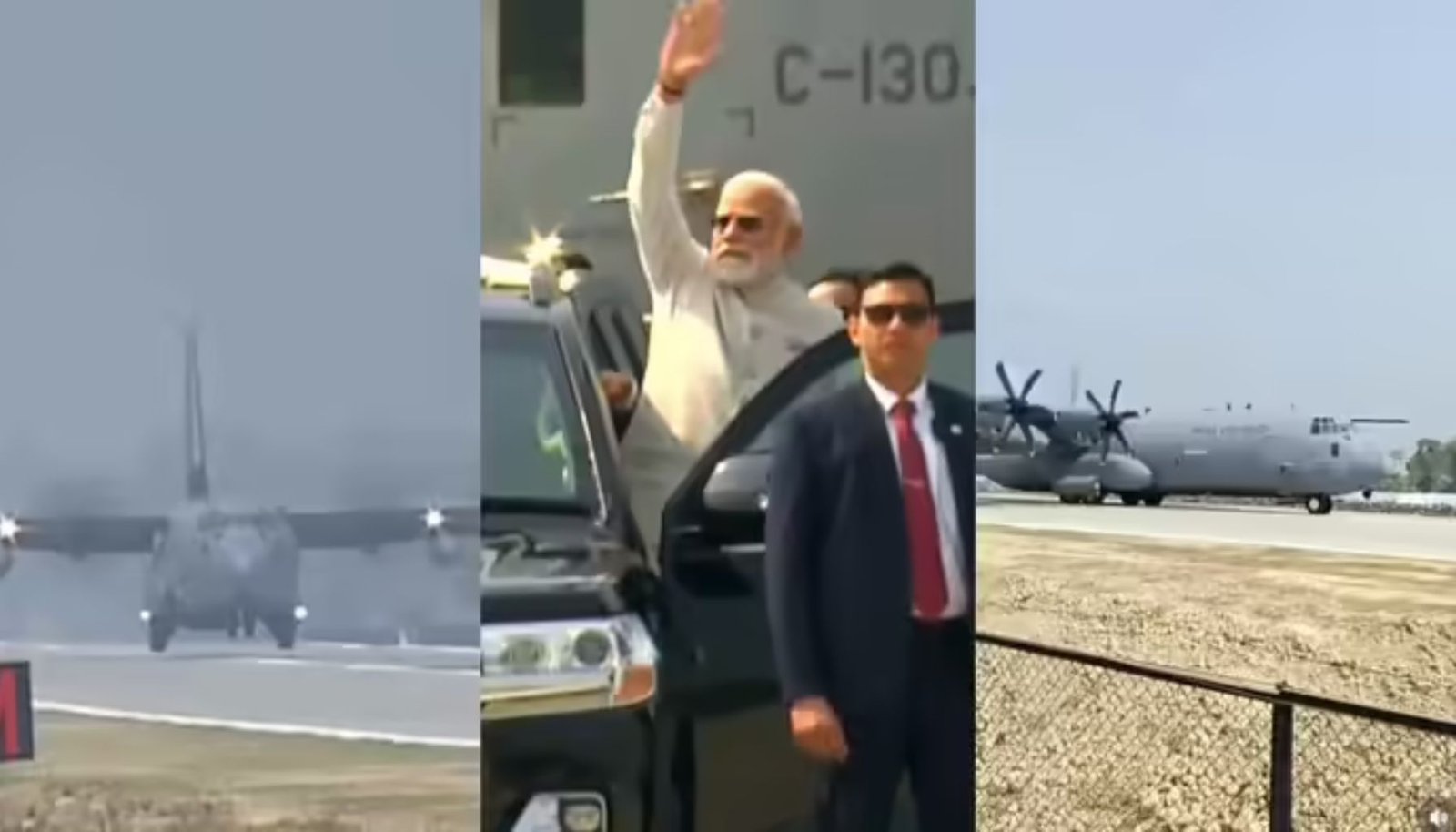 मोरन ELF लैंडिंग के दौरान हाईवे पर उतरता वायुसेना का C-130 विमान