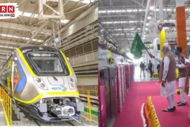 मेरठ में नमो भारत रैपिड रेल और मेट्रो का उद्घाटन करते प्रधानमंत्री नरेंद्र मोदी, बच्चों के साथ यात्रा करते हुए