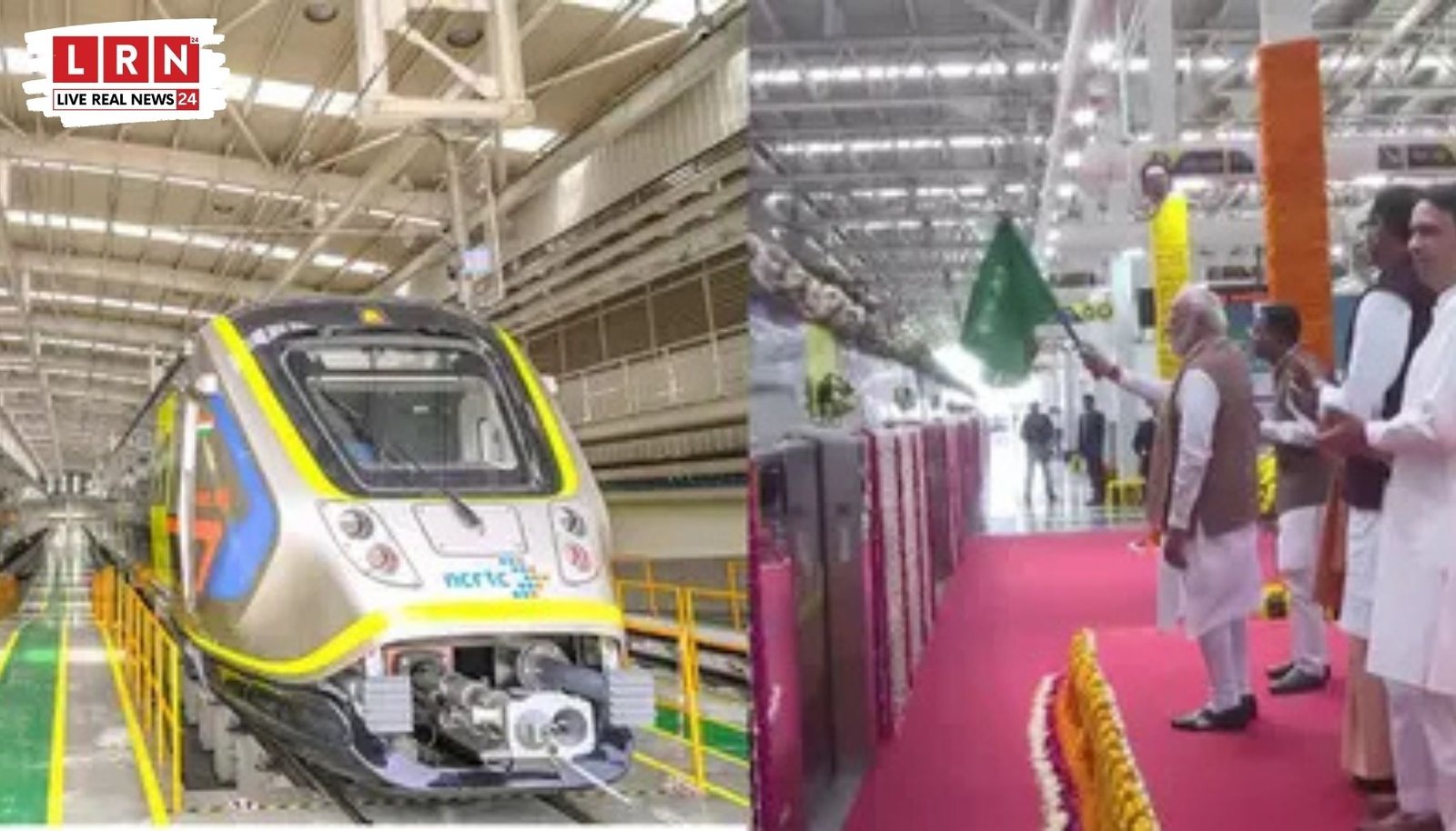 मेरठ में नमो भारत रैपिड रेल और मेट्रो का उद्घाटन करते प्रधानमंत्री नरेंद्र मोदी, बच्चों के साथ यात्रा करते हुए