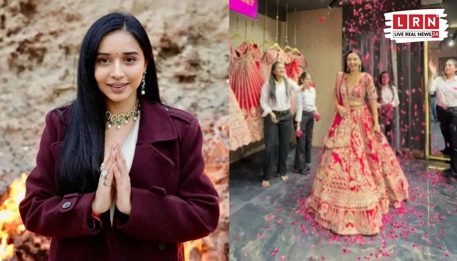 लाल ब्राइडल लहंगे में तान्या मित्तल