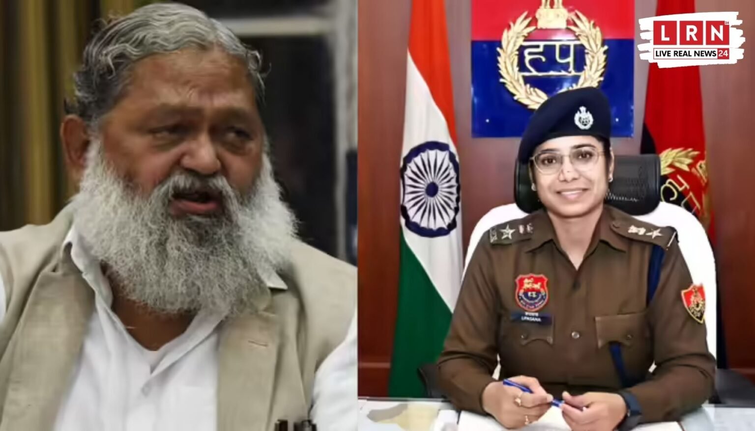 उपासना सिंह कैथल बैठक में अनिल विज के साथ चर्चा करती हुई
