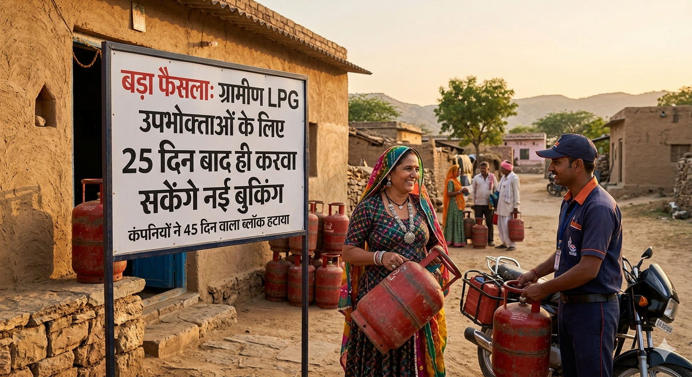 LPG उपभोक्ताओं को बड़ी राहत: अब 45 नहीं, सिर्फ 25 दिन में होगी नई बुकिंग!