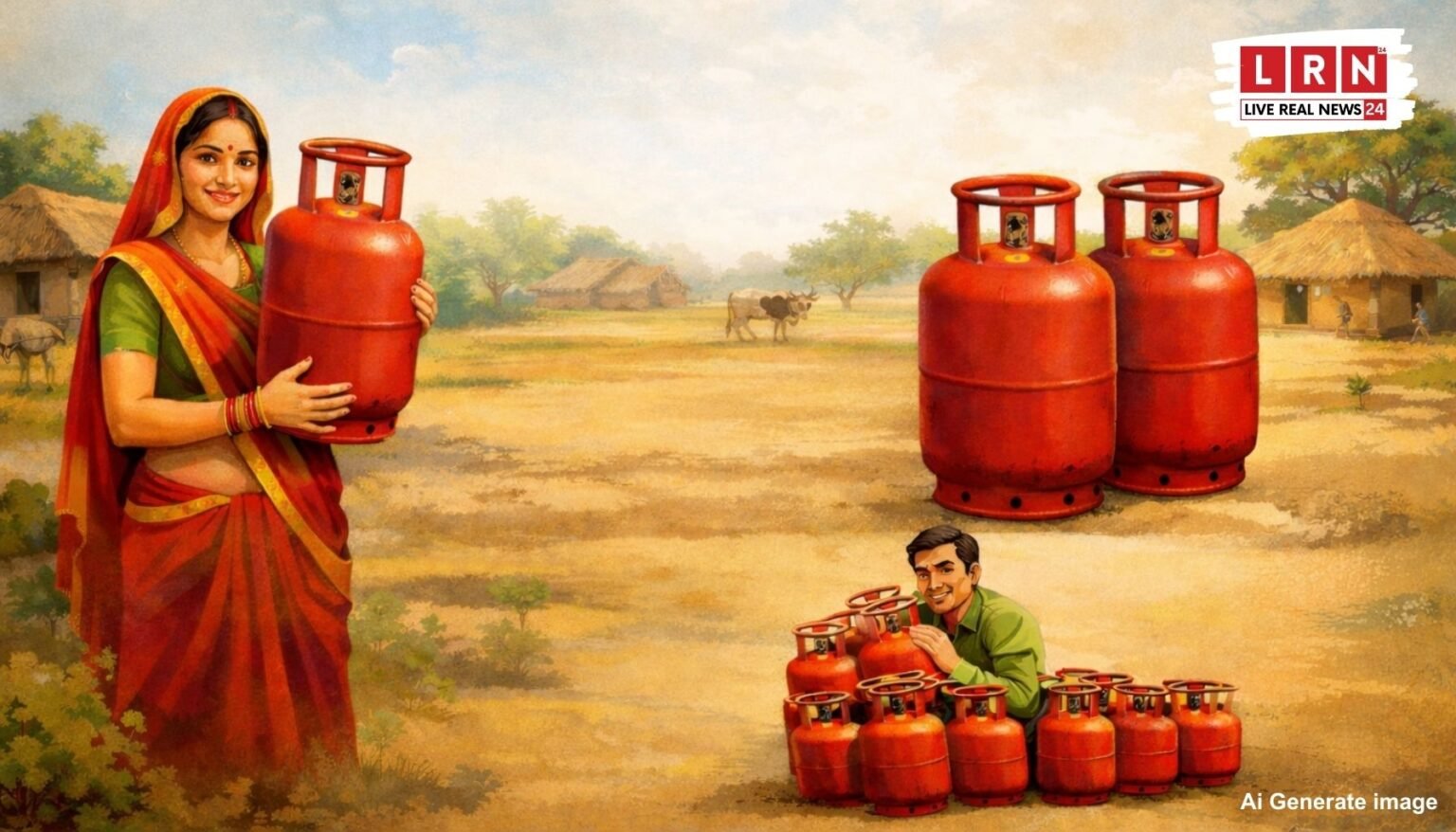 LPG संकट के बीच बड़ा फैसला: गांवों में 45 दिन बाद ही मिलेगा दूसरा सिलेंडर, ब्लैक में ₹1600 तक बिकने के आरोप