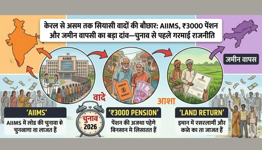 केरल में भाजपा द्वारा घोषणापत्र जारी करते नेता