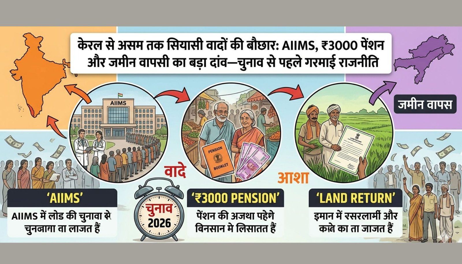 केरल में भाजपा द्वारा घोषणापत्र जारी करते नेता