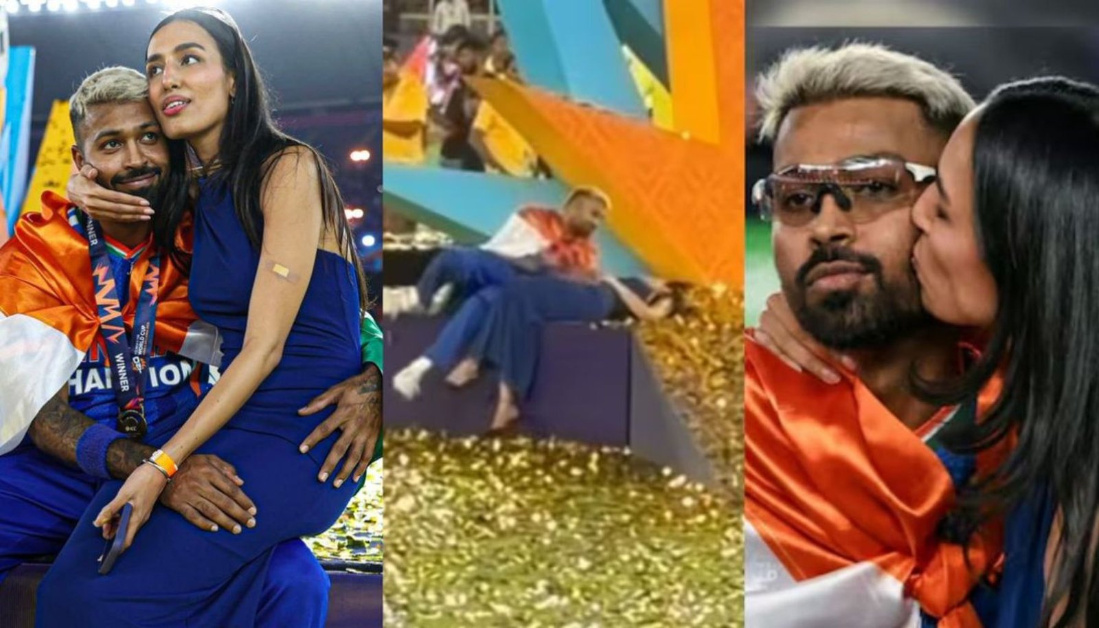 टी-20 वर्ल्ड कप जीत के जश्न के दौरान तिरंगा ओढ़े हुए हार्दिक पंड्या