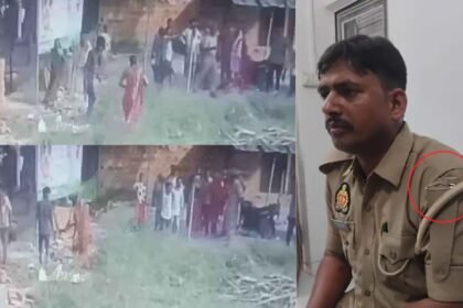 Mob attacking police officers in Lucknow village captured in CCTV