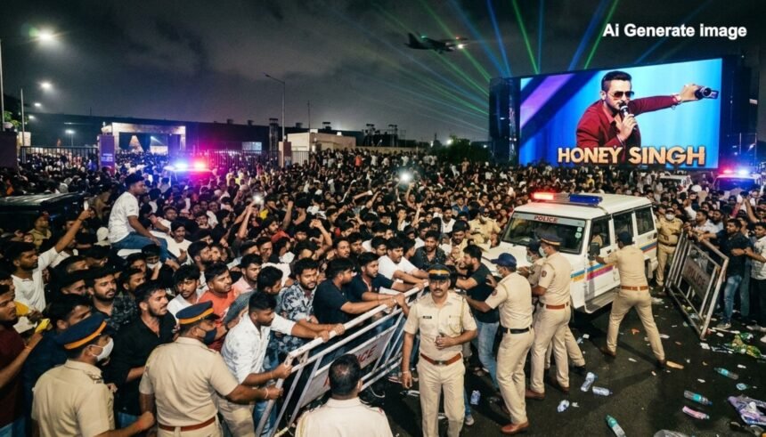मुंबई के MMRDA ग्राउंड में Yo Yo Honey Singh के कॉन्सर्ट में उमड़ी भारी भीड़