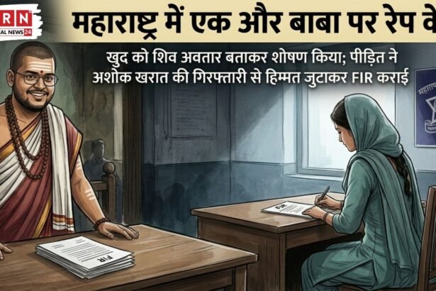 पालघर में स्वयंभू बाबा पर दर्ज रेप केस की जांच करती पुलिस