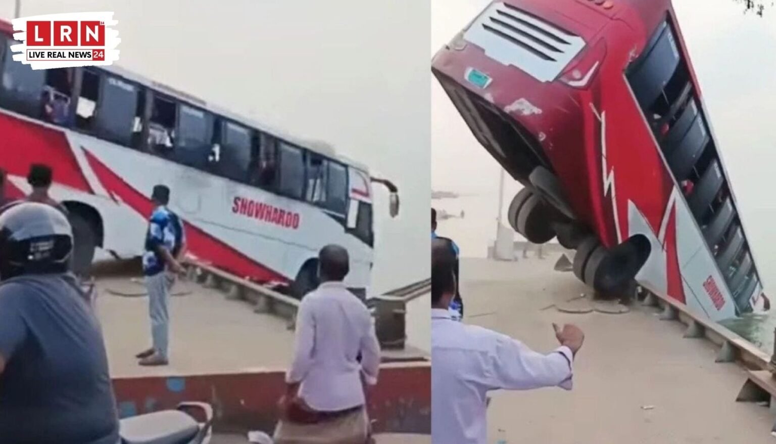Bangladesh के राजबाड़ी में बड़ा हादसा—फेरी पर चढ़ते वक्त बस नदी में गिरी, महिलाएं और बच्चे भी शिकार