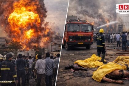 नागपुर के कटोल में SBL Energy फैक्टरी में धमाके के बाद उठता धुएं का गुबार