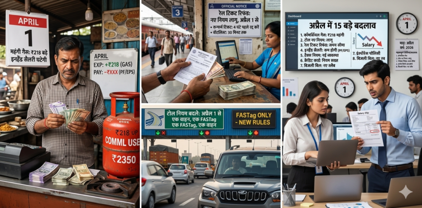 April 2026 new rules gas cylinder price hike train ticket toll tax salary impact India
