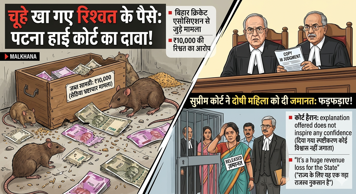Supreme Court corruption case, rats ate bribe money, Bihar corruption case bail, Aruna Kumari case, evidence tampering India