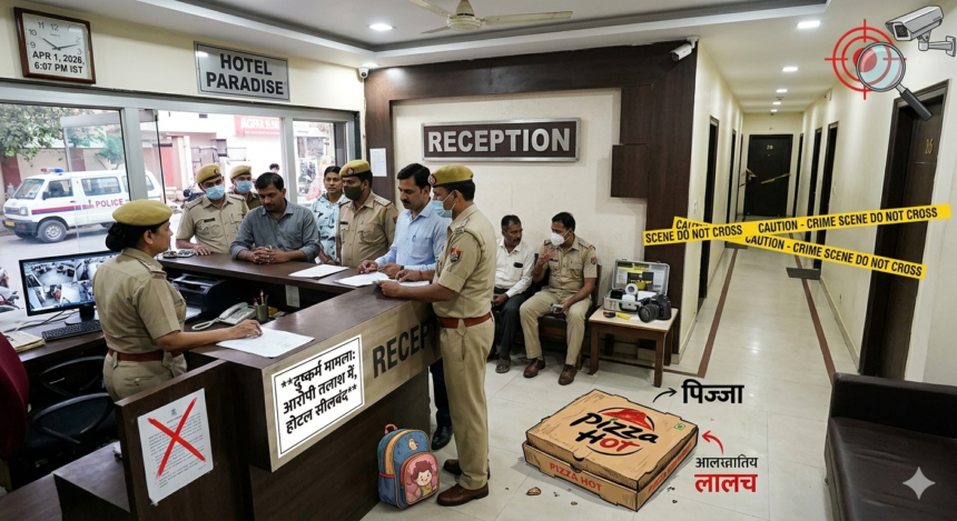 आगरा पुलिस की टीम जांच करते हुए और थाना सिकंदरा का सांकेतिक दृश्य।