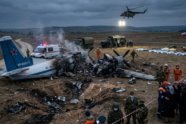 Russian AN-26 military plane crash in Crimea 29 people dead