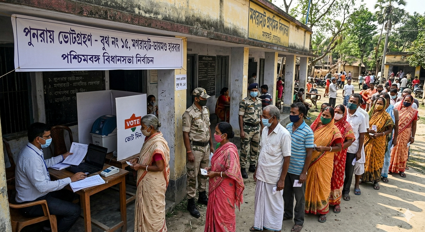 West Bengal Re-Poll 2026 at Diamond Harbour and Magurhat West Booths - lrn24