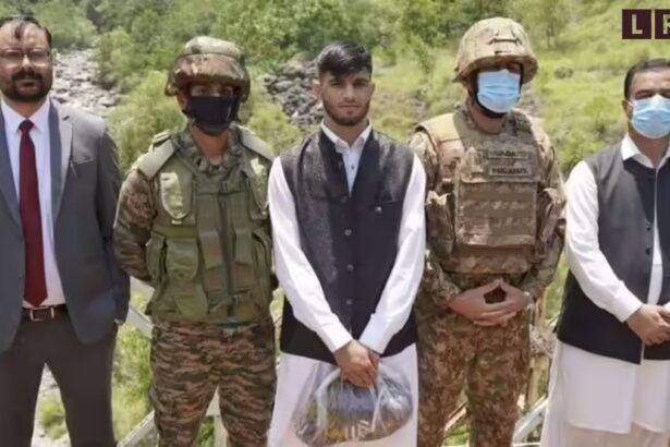 LoC पार कर प्रेमिका से मिलने भारत पहुंचे POK निवासी जीशान अहमद मीर की भावुक विदाई।