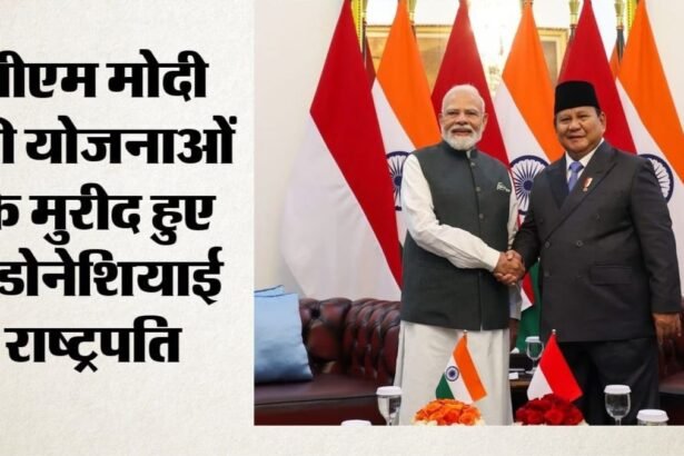 राजकीय भोज के दौरान इंडोनेशिया के राष्ट्रपति प्रबोवो सुबियांतो और प्रधानमंत्री नरेंद्र मोदी।