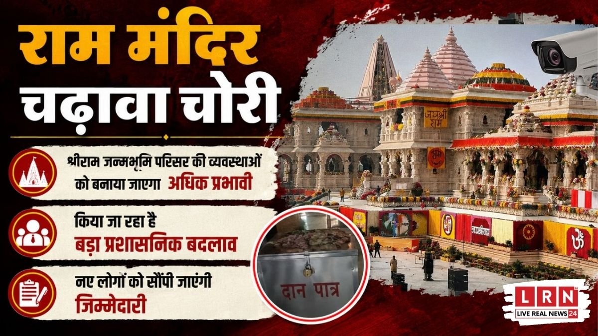 अयोध्या राम मंदिर परिसर में चंदा चोरी के बाद नई व्यवस्थाओं और समितियों के पुनर्गठन की तैयारी।